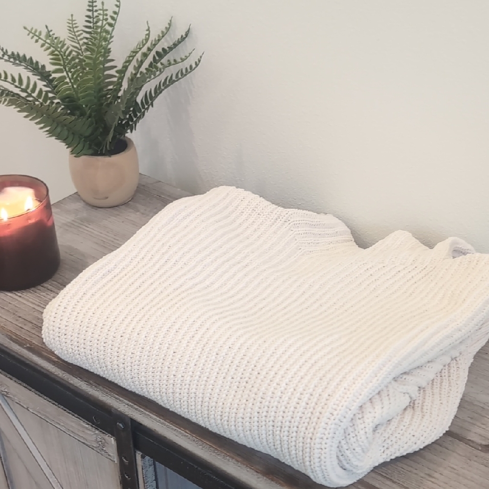 Aerie Cream Waffle Turtleneck Sweater